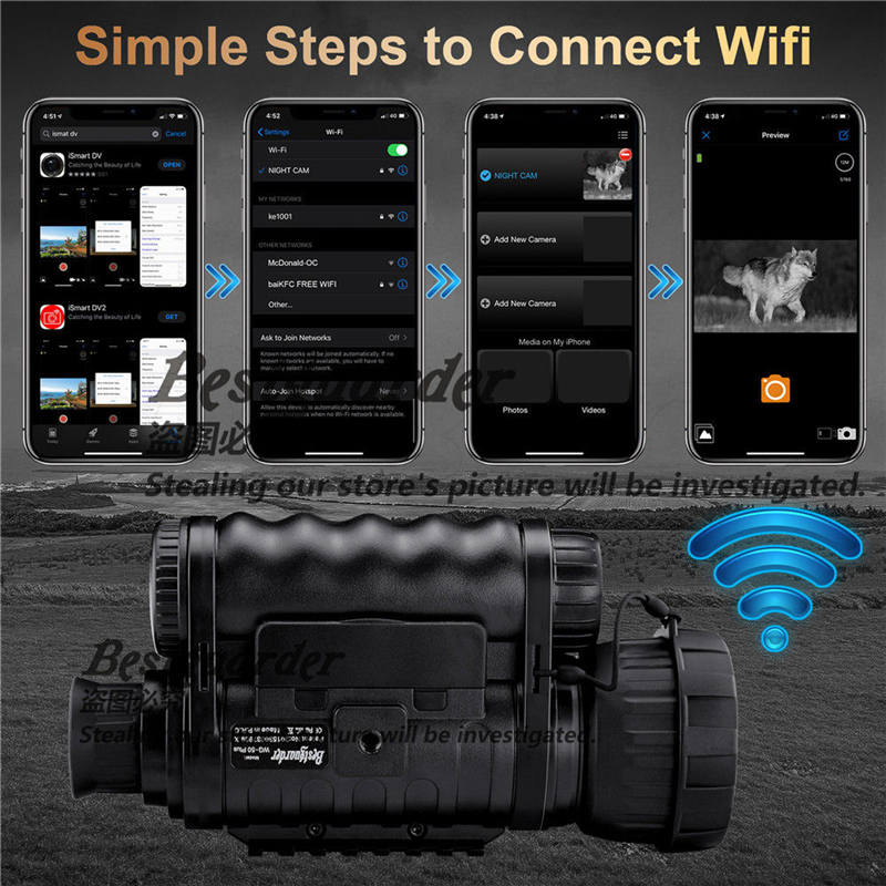 Bestguarder WG-50 Plus Wifi night vision newest high quality telescope